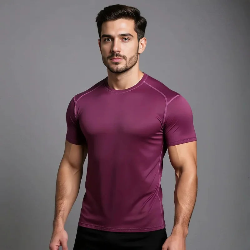 T-shirt de compression Corefit Satin manches courtes violet