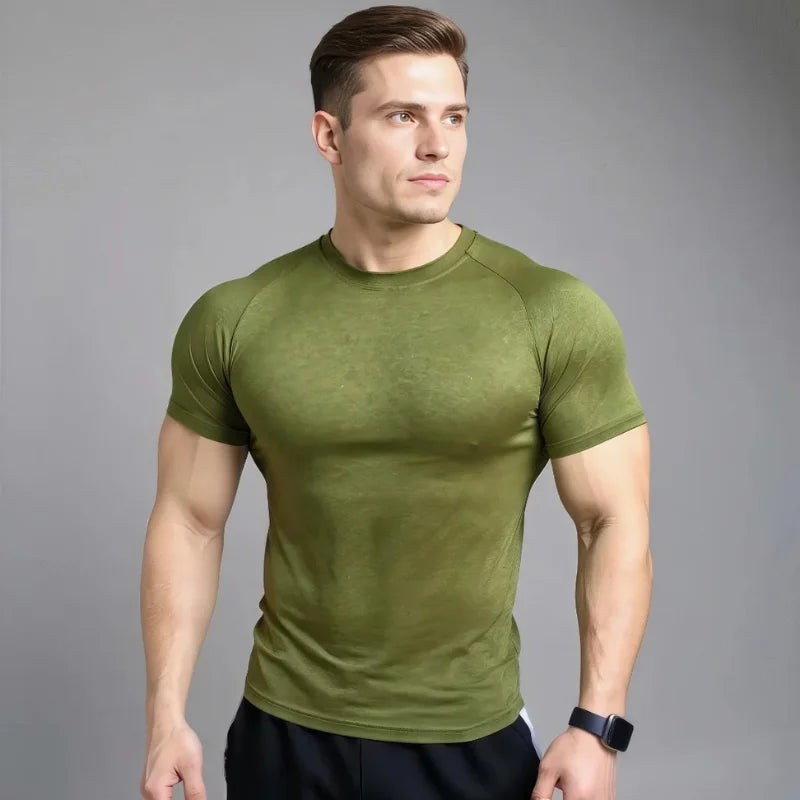 T-shirt de compression Corefit manches courtes vert