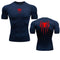 T-shirt de compression Spiderman bleu et rouge manches courtes